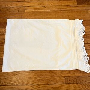 Pottery Barn LOVE SHACK FANCY White Ruffle Eyelet Lace Pillow Standard Sham